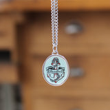 Anchor Pendant - Gift for Men or Women - Tattoo Style Jewelry with Steadfast Banner