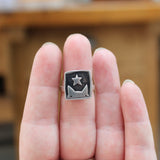 Stargazing Cat Ring in Sterling Silver - Cat Statement Ring in sizes 5 through 10