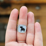 Sterling Silver Black Sheep Ring with Kiln Fired Vitreous Enamel - Black Sheep Jewelry Gift