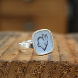 Sterling Silver Rabbit Ring with Kiln Fired Vitreous Enamel - Bunny Jewelry Gift