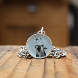 Stargazing Raccoon Necklace flips to Moonlit Rabbit - Unisex Pendant for Men and Women and Free Thinkers