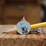 Stargazing Raccoon Necklace flips to Moonlit Rabbit - Unisex Pendant for Men and Women and Free Thinkers