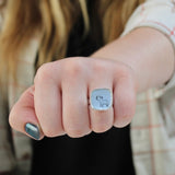 Sterling Silver Capybara Ring with Kiln Fired Vitreous Enamel - Capybara Jewelry Gift