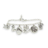 Woodland Creature Charm Bracelet - Sterling Silver Bracelet with Forest Animal Charms