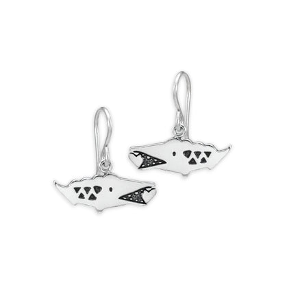 Sterling Silver Alligator Charm Earrings - Alligator Jewelry