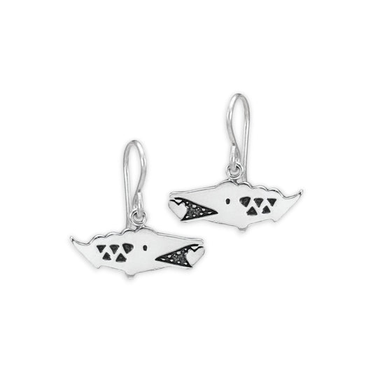 Sterling Silver Alligator Charm Earrings - Alligator Jewelry