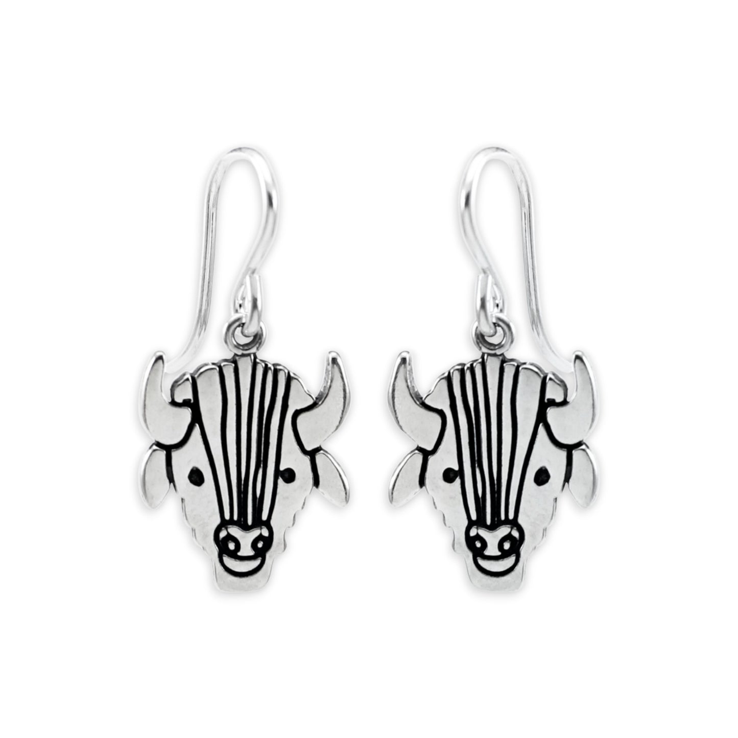 Sterling Silver Buffalo Earrings