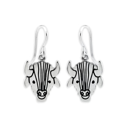 Sterling Silver Buffalo Earrings