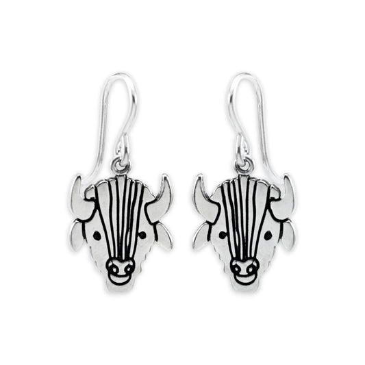 Sterling Silver Buffalo Earrings