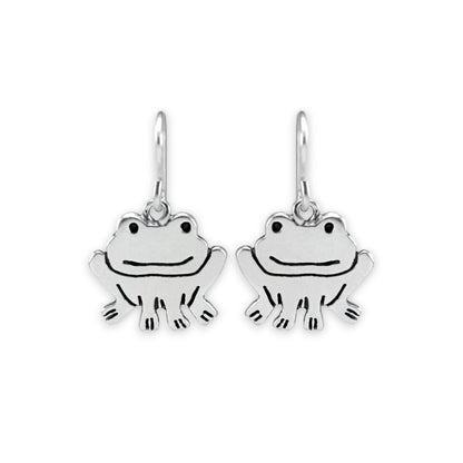 Sterling Silver Frog Earrings