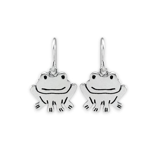 Sterling Silver Frog Earrings