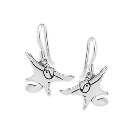 Sterling Silver Flying Squirrel Earrings