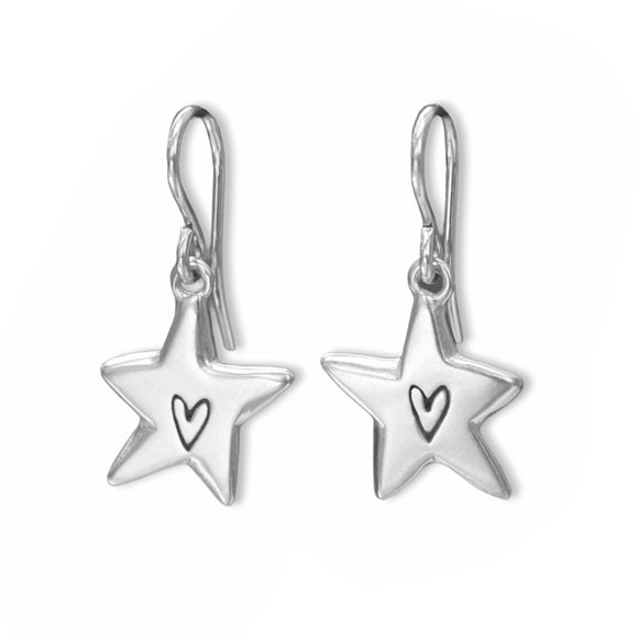 Sterling Silver Star Earrings - Star Dangle Jewelry