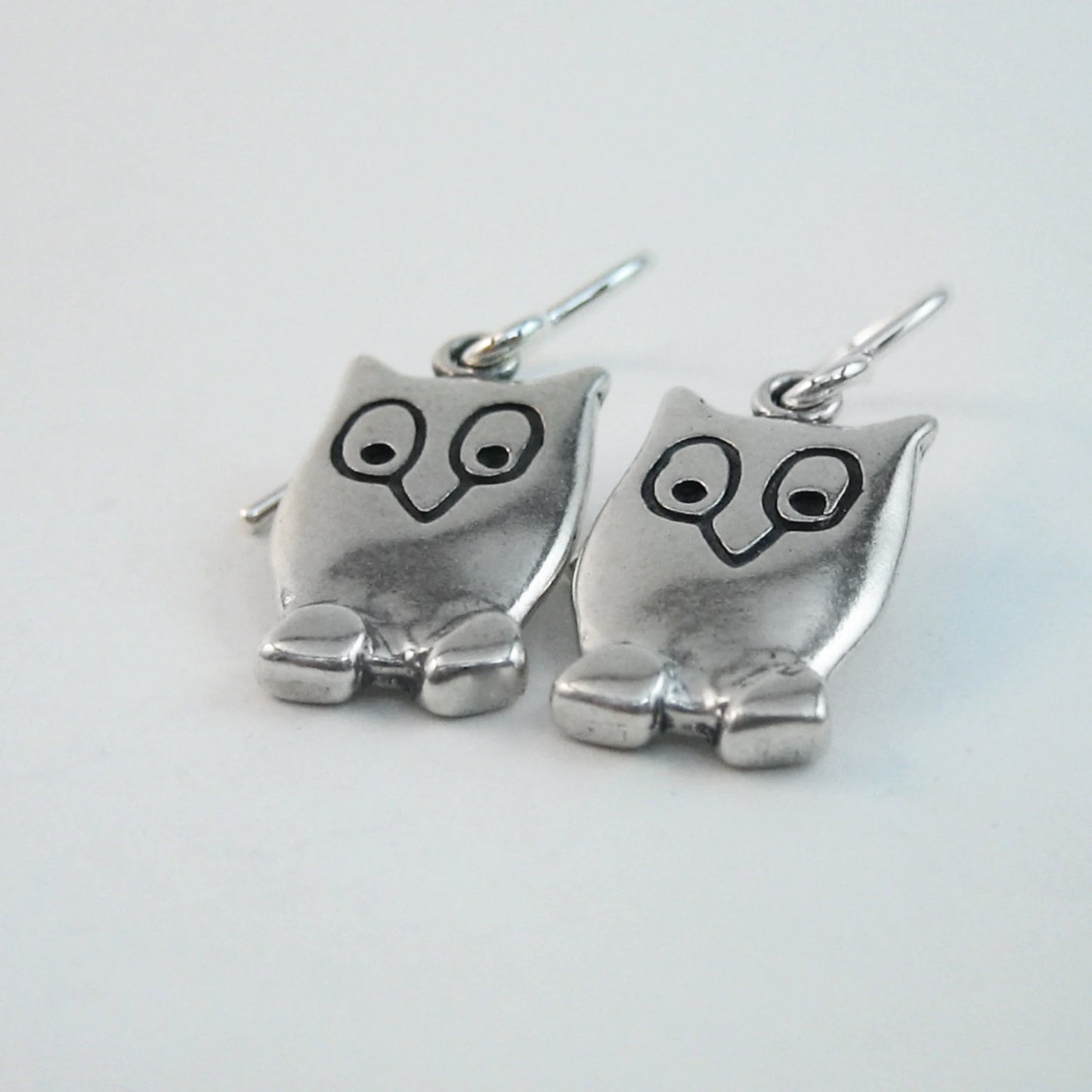 Sterling Silver Little Owl Earrings