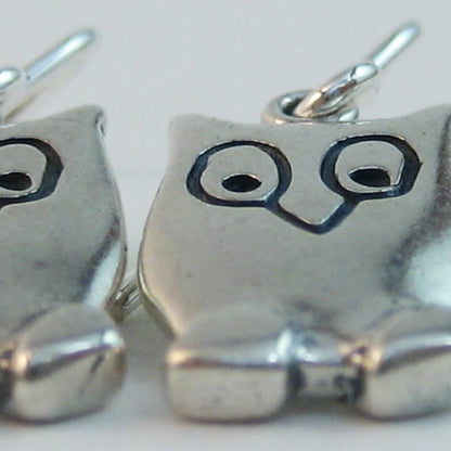 Sterling Silver Little Owl Earrings