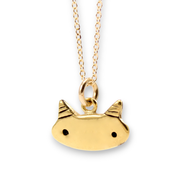 Little Gold Cat Charm Necklace