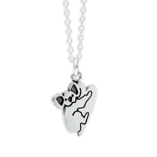Sterling Silver Koala Charm Necklace - Koala Pendant on Adjustable Chain