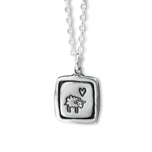 Sterling Silver Sheep Charm Necklace - Lamb Charm Pendant - Sheep Jewelry on Adjustable Chain