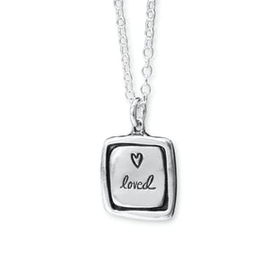 Sterling Silver "Loved" Necklace - Daughter Mother Grandmother Teacher Pendant - Friend Jewelry