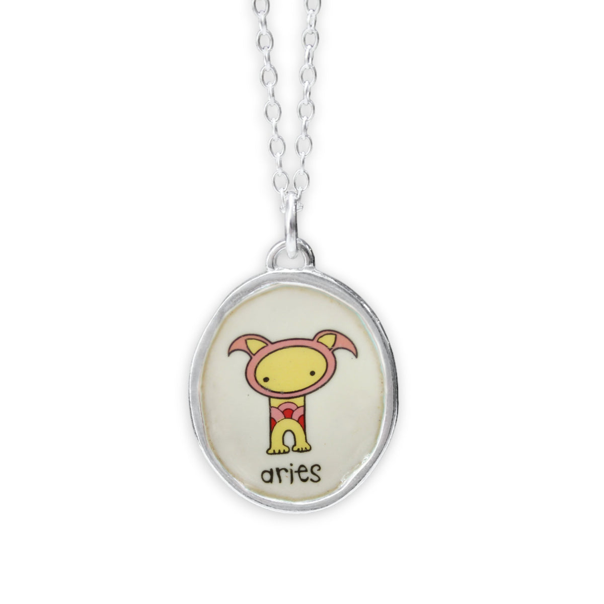 Sterling Silver Aries Pendant on Adjustable Chain by Mark Poulin
