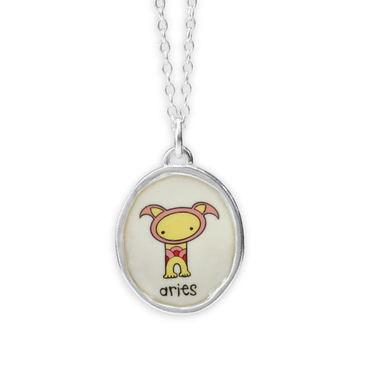Sterling Silver Aries Pendant on Adjustable Chain by Mark Poulin