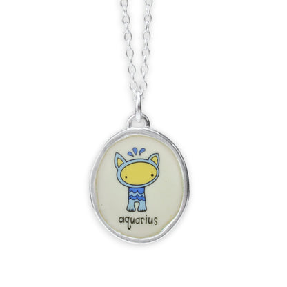 Sterling Silver Aquarius Pendant on Adjustable Chain by Mark Poulin