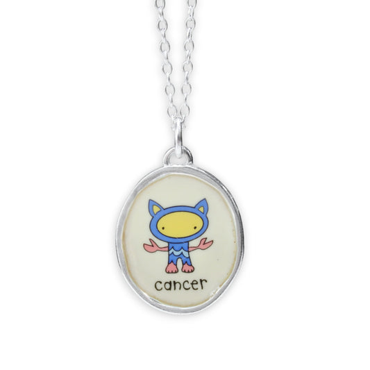 Sterling Silver Cancer Pendant on Adjustable Chain by Mark Poulin