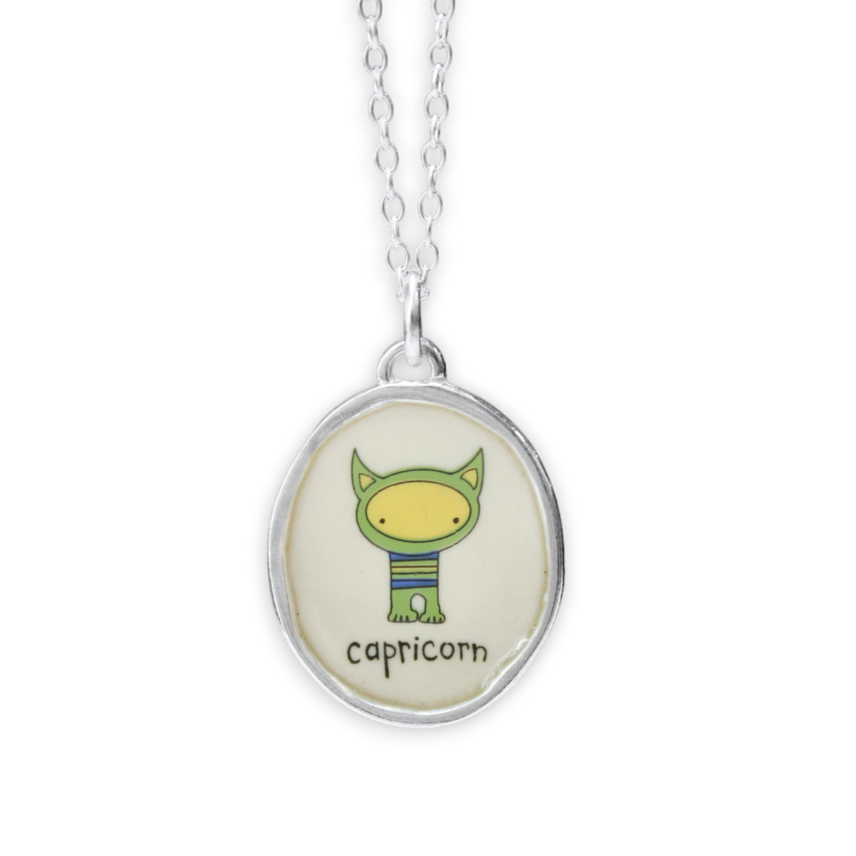 Sterling Silver Capricorn Pendant on Adjustable Chain by Mark Poulin