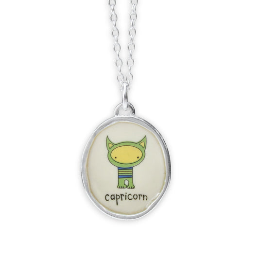 Sterling Silver Capricorn Pendant on Adjustable Chain by Mark Poulin