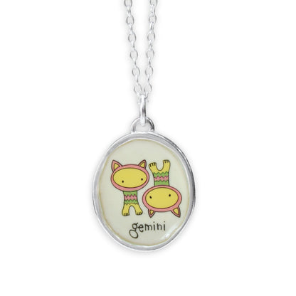 Sterling Silver Gemini Pendant on Adjustable Chain by Mark Poulin