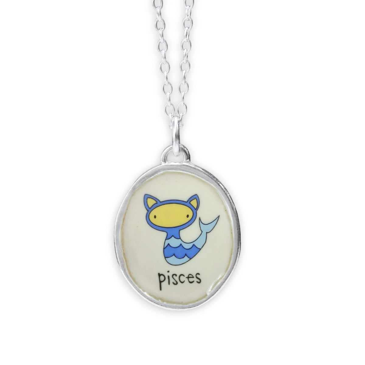 Sterling Silver Pisces Pendant on Adjustable Chain by Mark Poulin