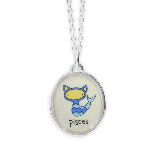 Sterling Silver Pisces Pendant on Adjustable Chain by Mark Poulin