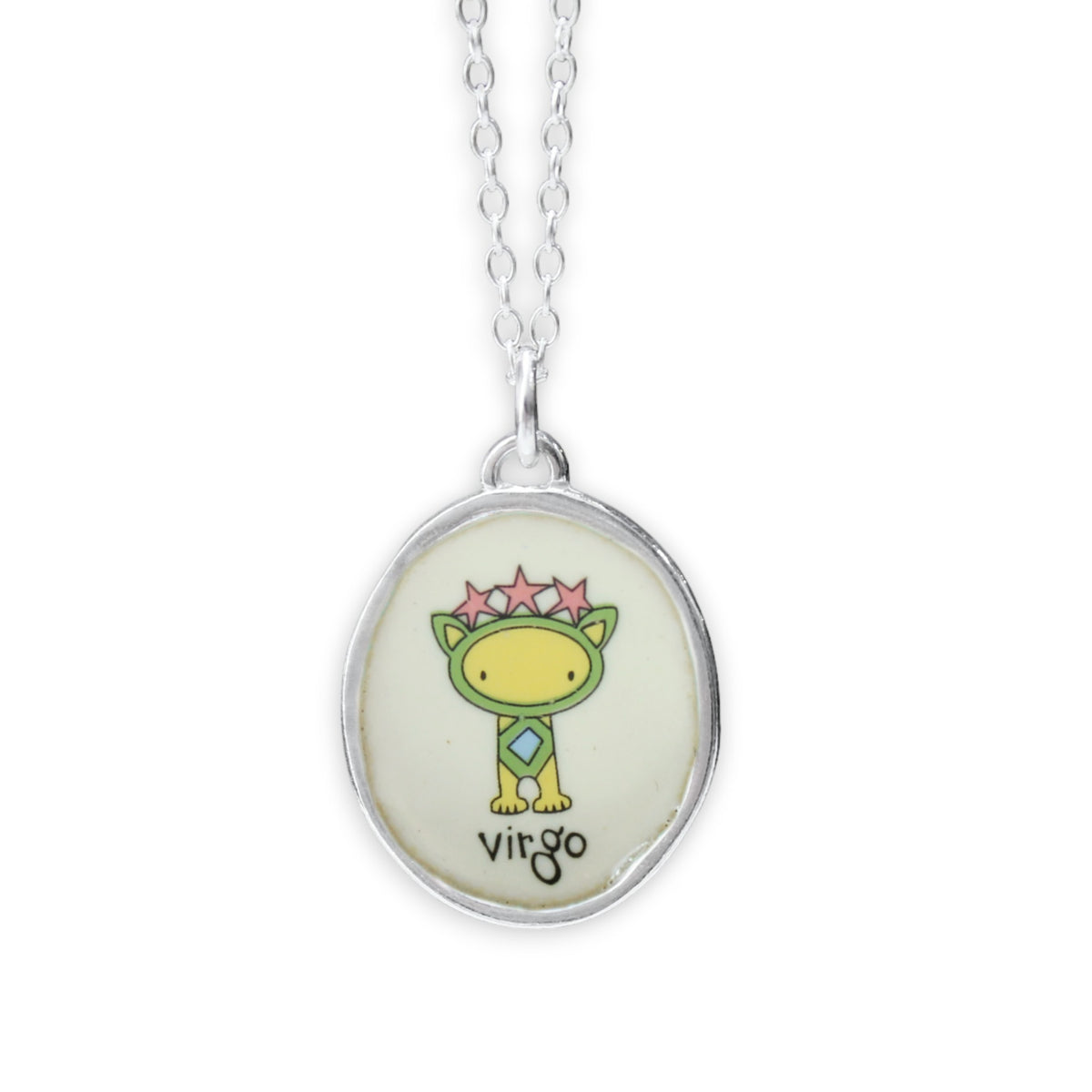 Sterling Silver Virgo Pendant on Adjustable Chain by Mark Poulin
