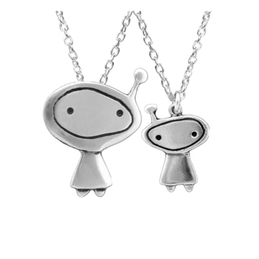 Sterling Silver Mother Daughter Orbit Girl Necklaces - Jewelry Necklace Set