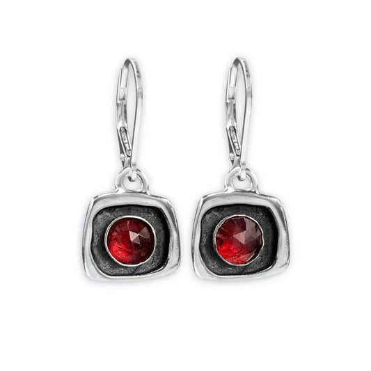 Tiny Garnet Earrings
