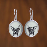 Chihuahua Earrings - Sterling Silver and Enamel Dog Breed Jewelry Gift