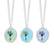 Spring Flower Necklace on Adjustable Chain in Blue Green Pink Yellow O ...