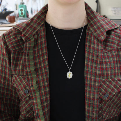 Yellow Dog Necklace in Sterling Silver and Enamel
