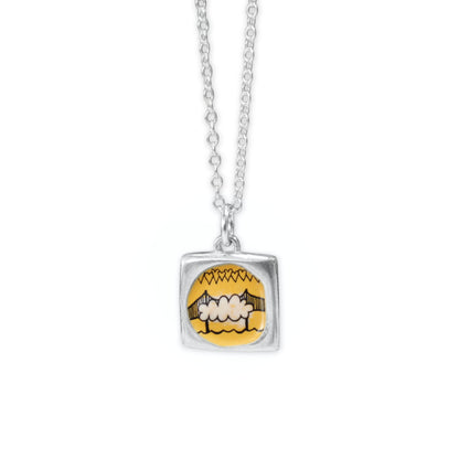 San Francisco Golden Gate Bridge Reversible Sterling Silver and Enamel Necklace