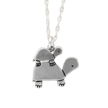 Sterling Silver Little Turtle Family Necklace