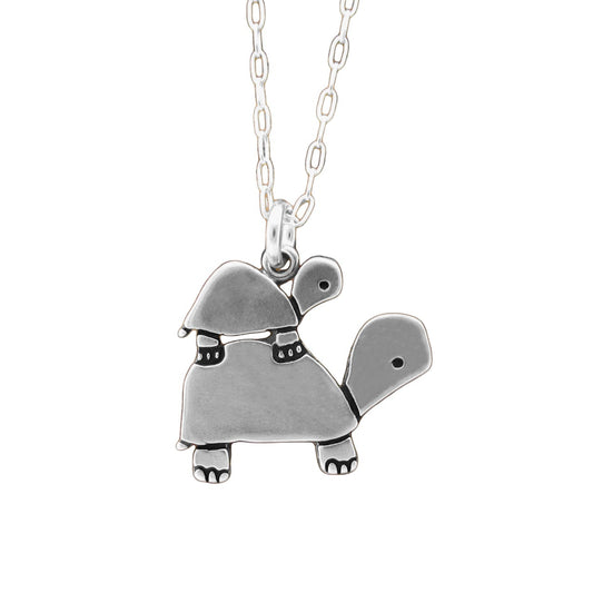 Sterling Silver Little Turtle Family Necklace