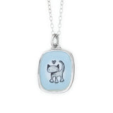 Adorable Sterling Silver Love Cat Necklace on Adjustable 925 Chain