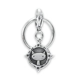 Sterling Silver Compass Cat Keychain - Good Luck For Lost Cat - Celebrate Found Cat