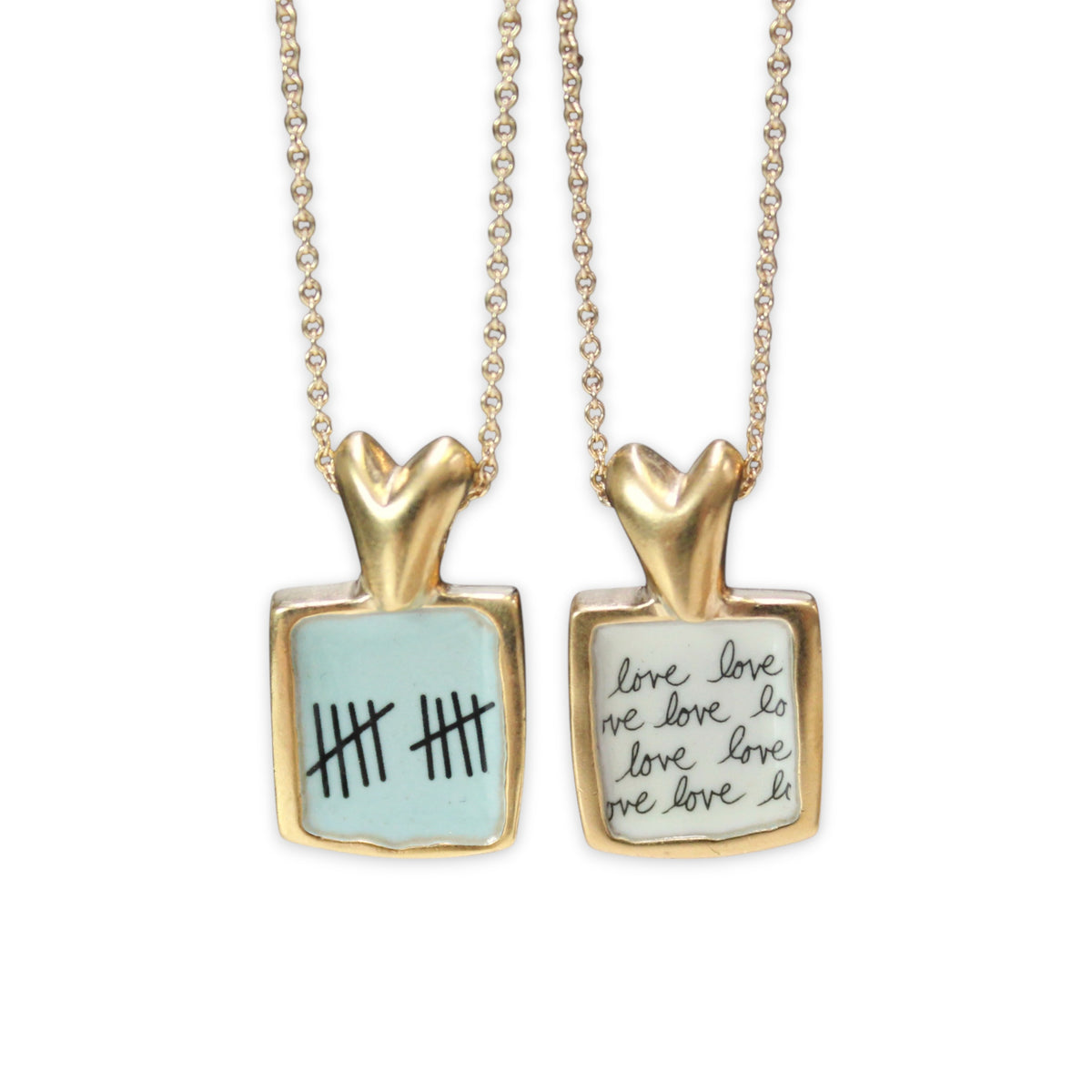 Gold Anniversary Necklace - 10 Year Anniversary Pendant on Gold Filled Chain - Decade Milestone Gift