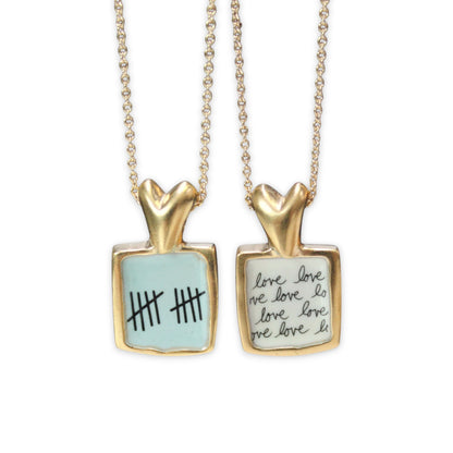 Gold Anniversary Necklace - 10 Year Anniversary Pendant on Gold Filled Chain - Decade Milestone Gift