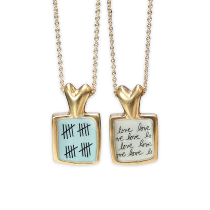 Gold Anniversary Necklace - 20 Year Anniversary Pendant on Gold Filled Chain