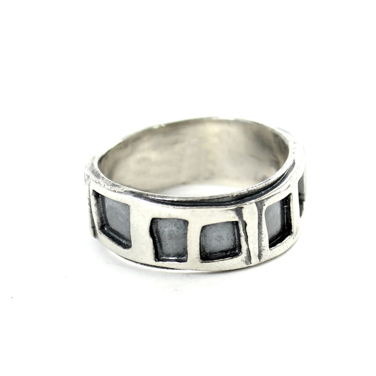 Rustic Sterling Silver Band Ring for Men and Women