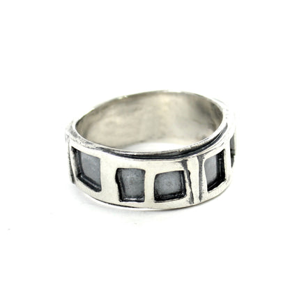 Rustic Sterling Silver Band Ring for Men and Women