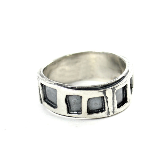 Rustic Sterling Silver Band Ring for Men and Women