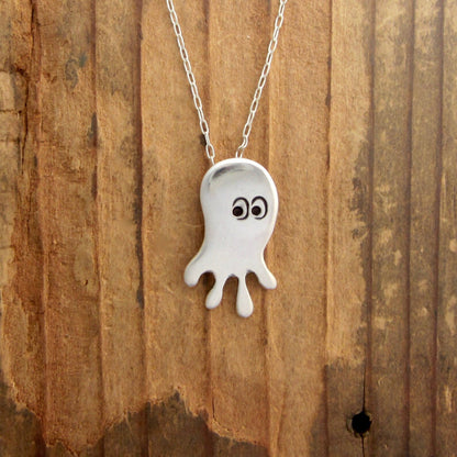 Sterling Silver Octopus Necklace - Quadrapus Charm on Adjustable Chain